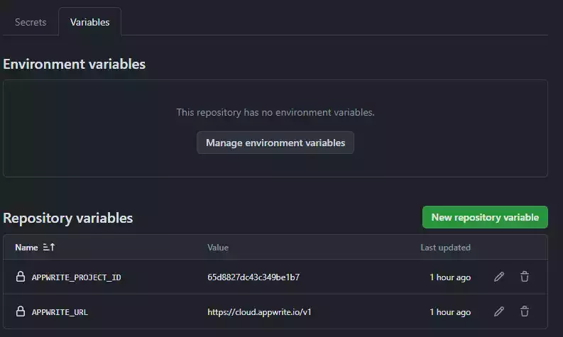 GitHub Action Variables